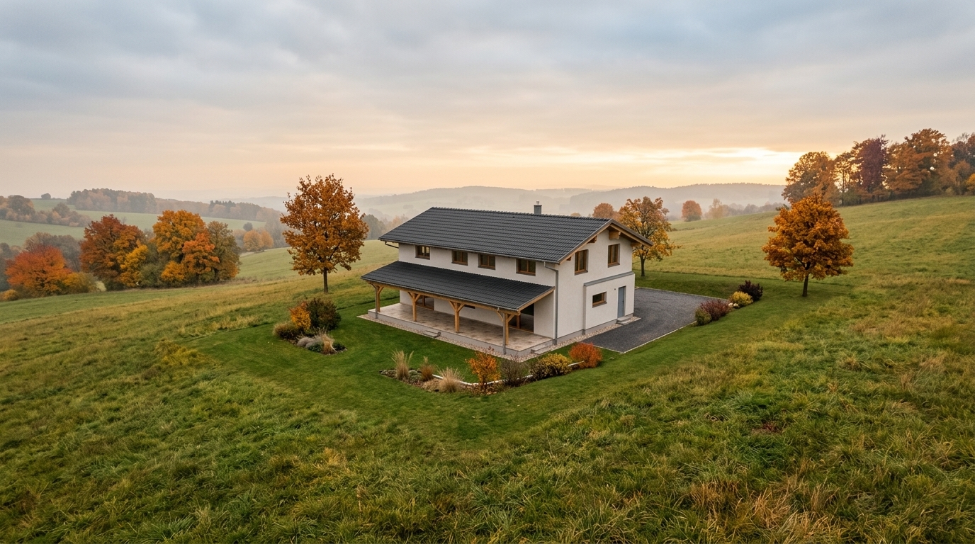 Modernes CLT-Einfamilienhaus mit klassischem Satteldach